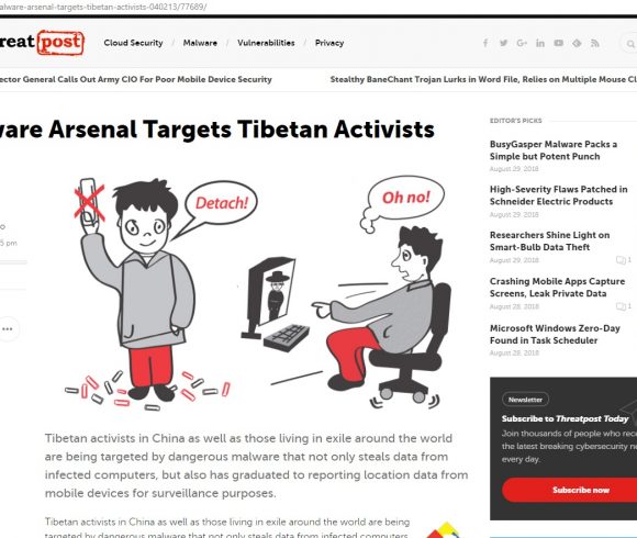 Malware Arsenal Targets Tibetan Activists Malware Arsenal Targets Tibetan Activists