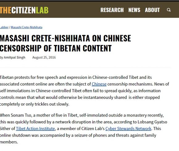 MASASHI CRETE-NISHIHATA ON CHINESE CENSORSHIP OF TIBETAN CONTENT MASASHI CRETE-NISHIHATA ON CHINESE CENSORSHIP OF TIBETAN CONTENT